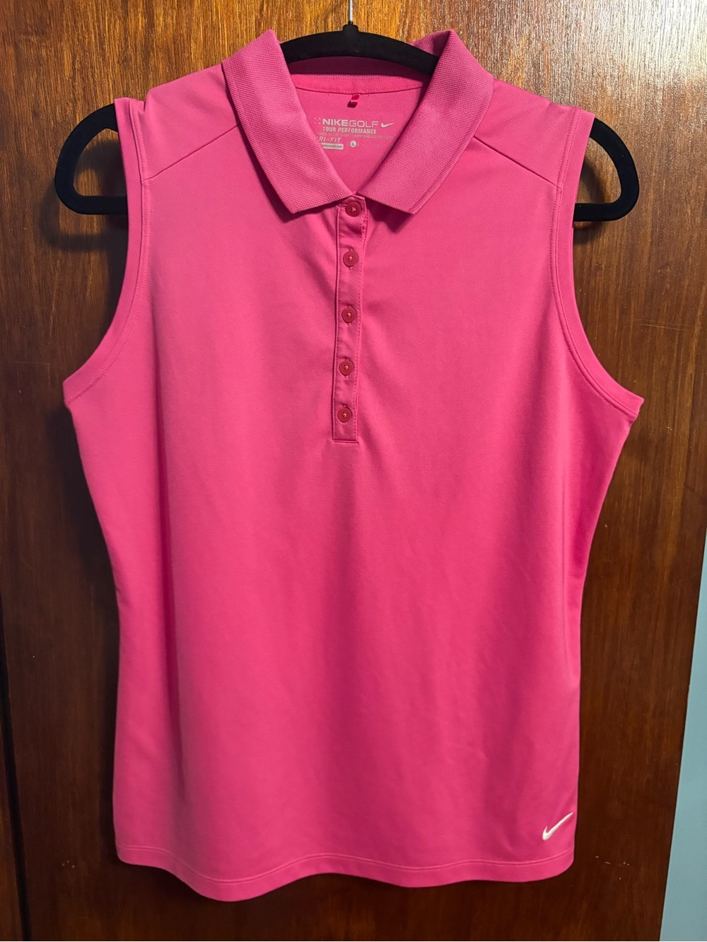 Nike Golf Dri-FIT Pink Sleeveless Polo Women’s Large